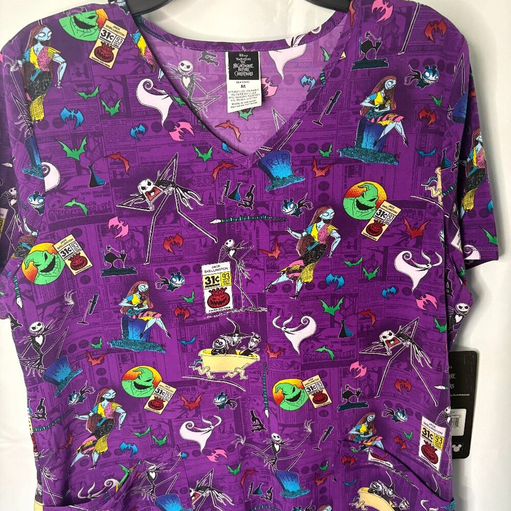 NWT! Disney's Nightmare Before Christmas Scrub Top Size Medium